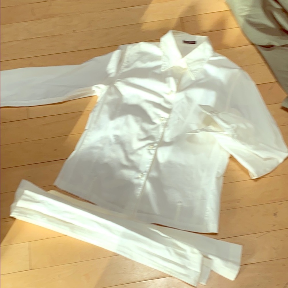 COPY - Ann Demuelemeester white shirt with self t…